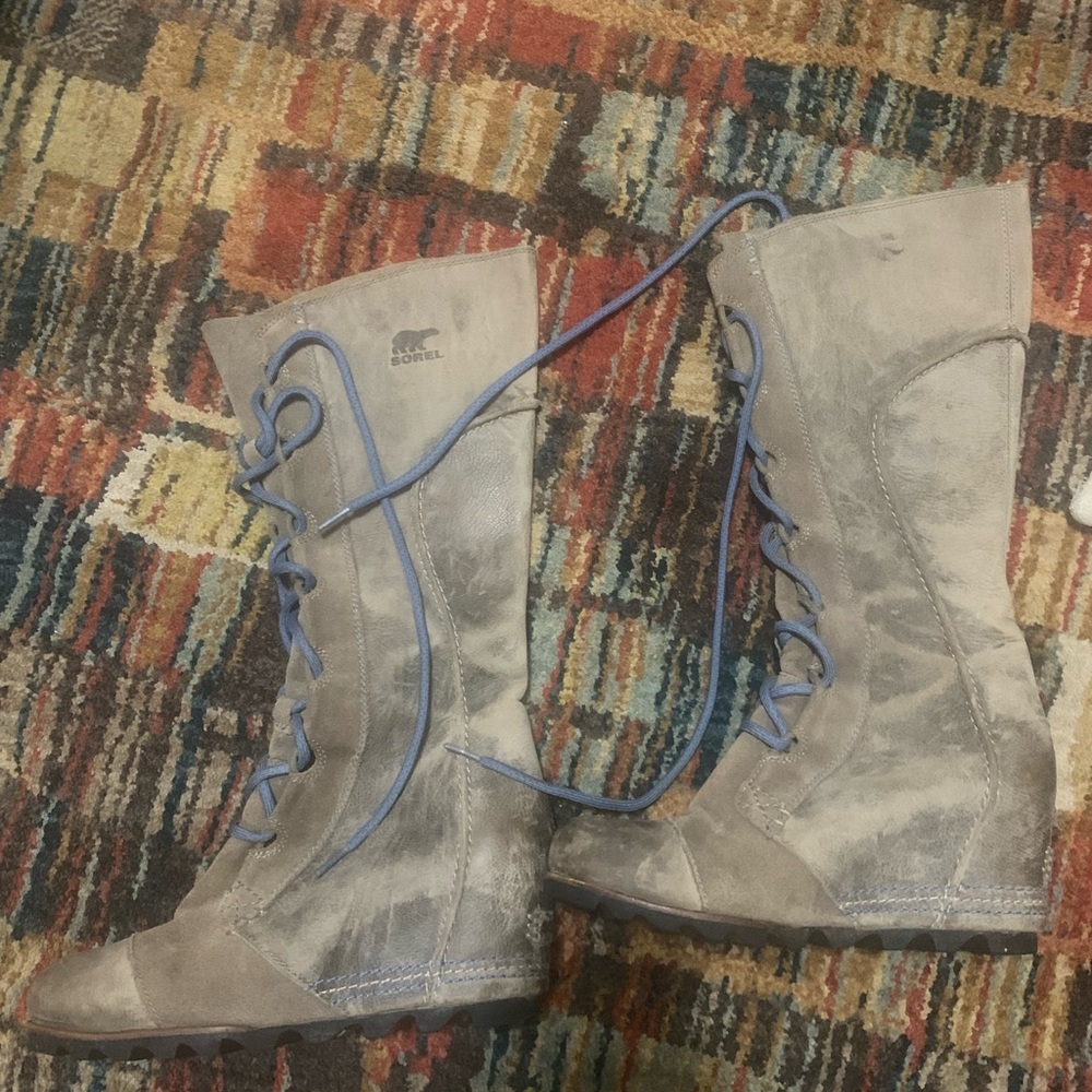 Sorel Gray Lace Up Boots